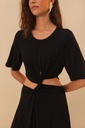 Black Short Sleeve Midi