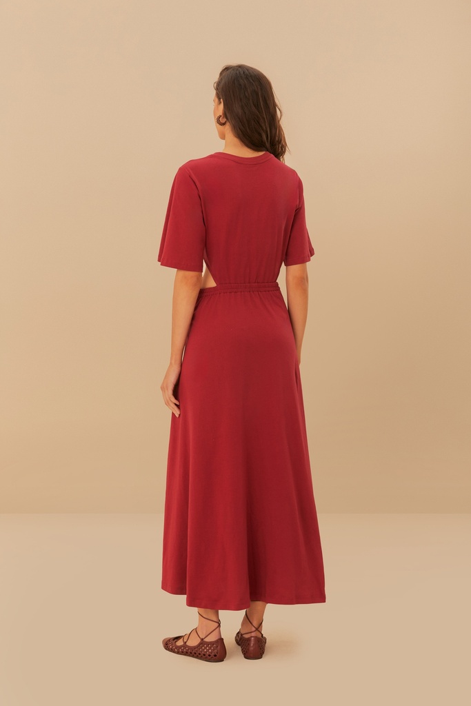 Red Short Sleeve Midi