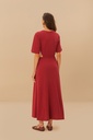 Red Short Sleeve Midi