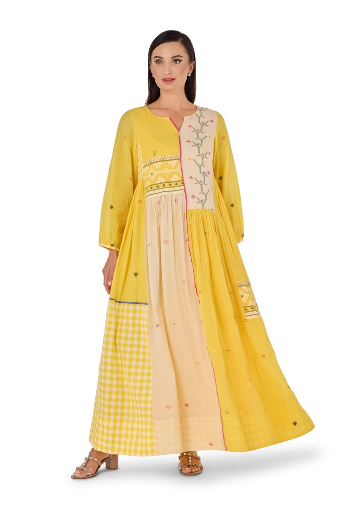 Mustard Jamdani Dress