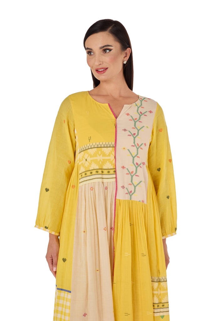 Mustard Jamdani Dress