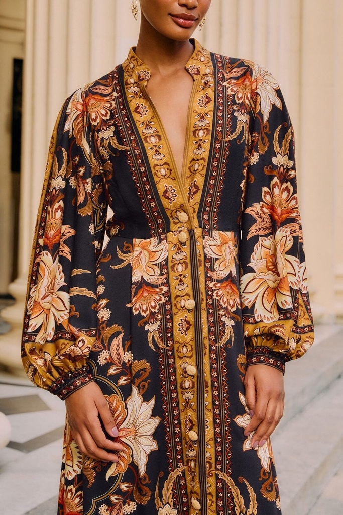 Majestic Garden Black Dress