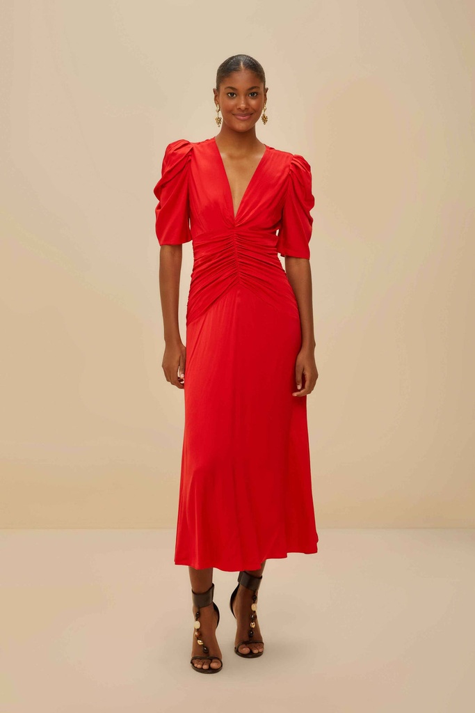 Gathered Midi Dress