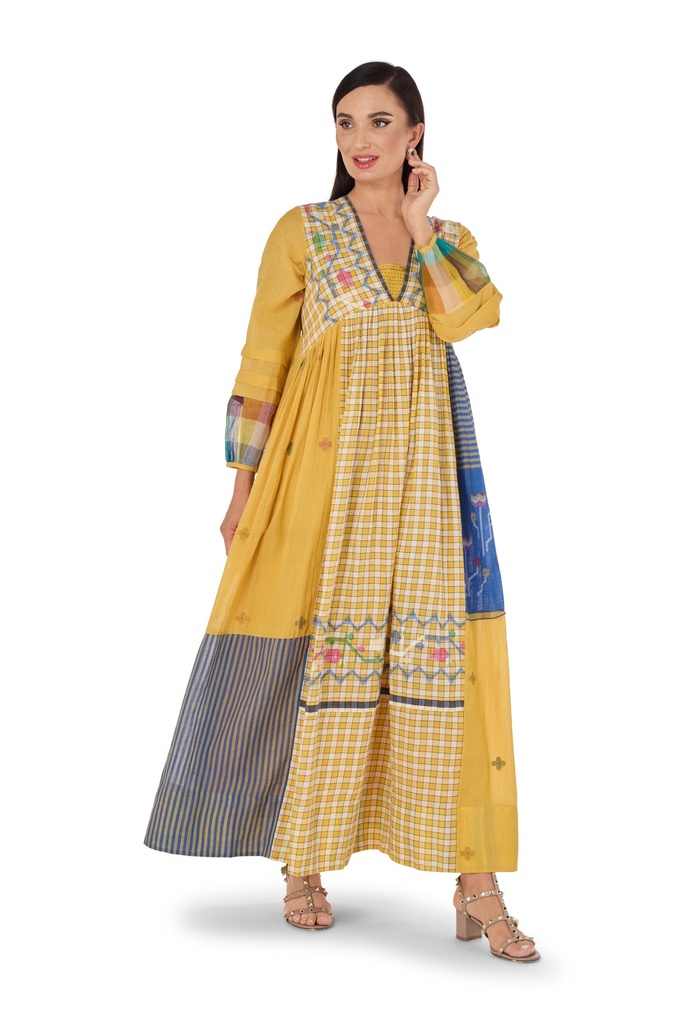 Yellow Jamdani Dress
