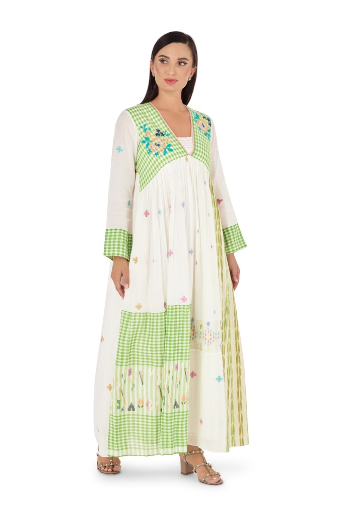 Green Jamdani Dress
