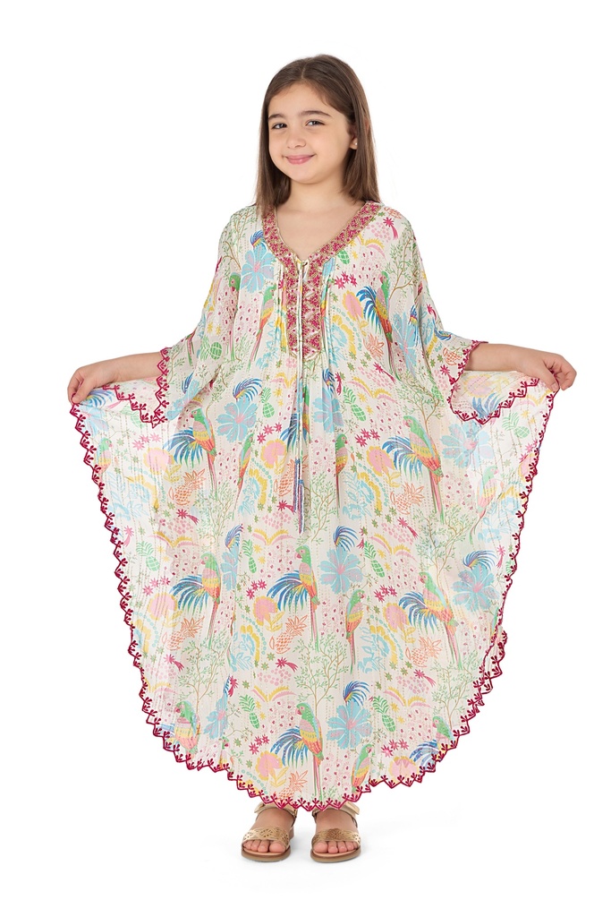 Parakeet Petals Kids Dress