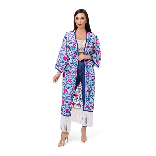[00033323] Floral Frost Abaya