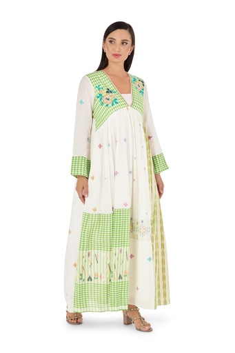 Green Jamdani Dress