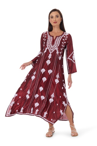 Crimson Silk Dress