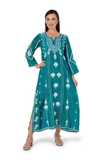 Teal Silk Dress