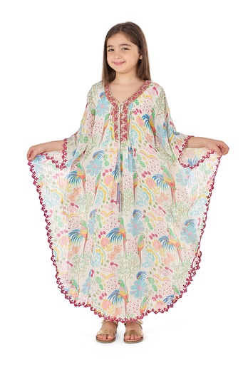 Parakeet Petals Kids Dress