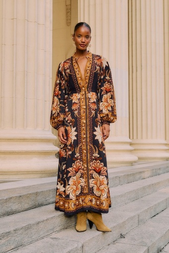 Majestic Garden Black Dress